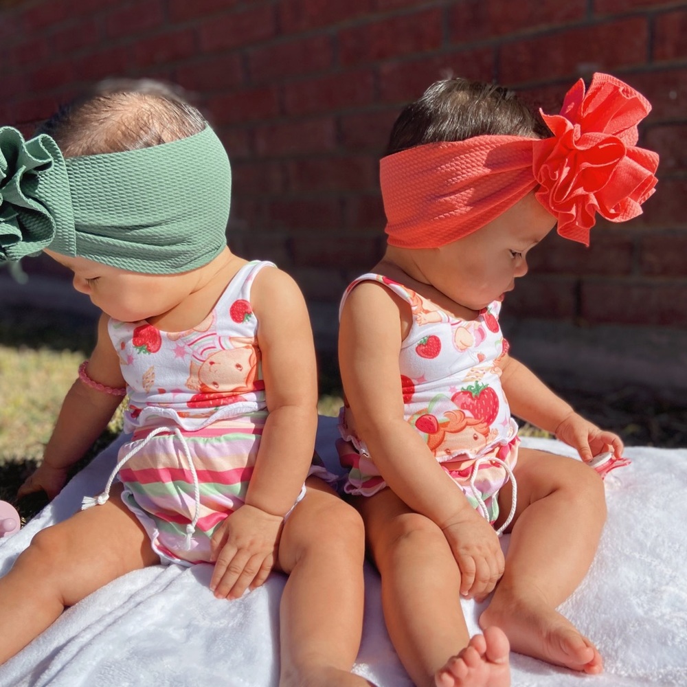 Strawberry shortcake two piece, smoke and pet free, worn once to take these pics